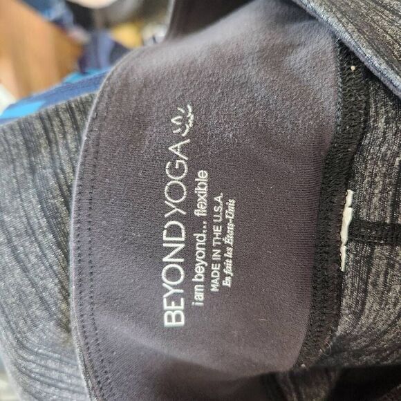 Beyond Yoga Womens Charcoal Space Dye Mid Rise Essential Active Leggings Small - Picture 9 of 11